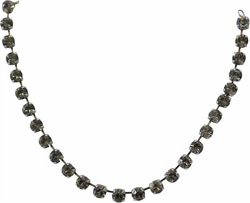 NEW MARIANA women's tennis style crystal necklace in smokey grey